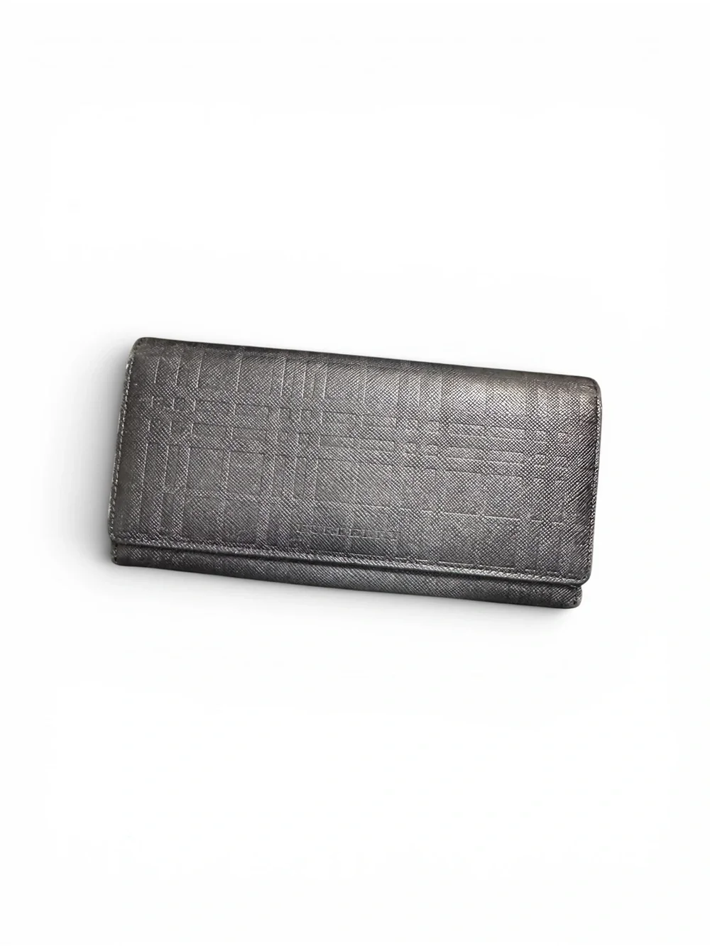 Burberry BlackTextured Leather Long Wallet